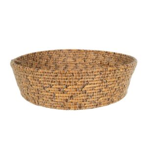 ΚΑΛΑΘΙ ΣΤΡΟΓΓΥΛΟ RATTAN ΣΚΟΥΡΟ 21x6cm